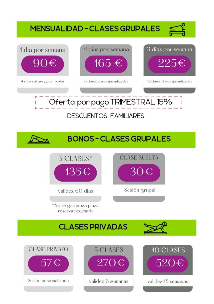 precios clases pilates